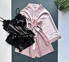 Комплект жіночий, халат-майка-шорти