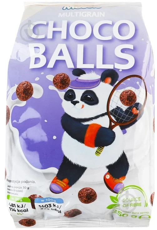 Шоколадні кульки злакові Messis Choco Balls, 250 г сухі сніданки, пластівці, швидкого приготування, фото 1