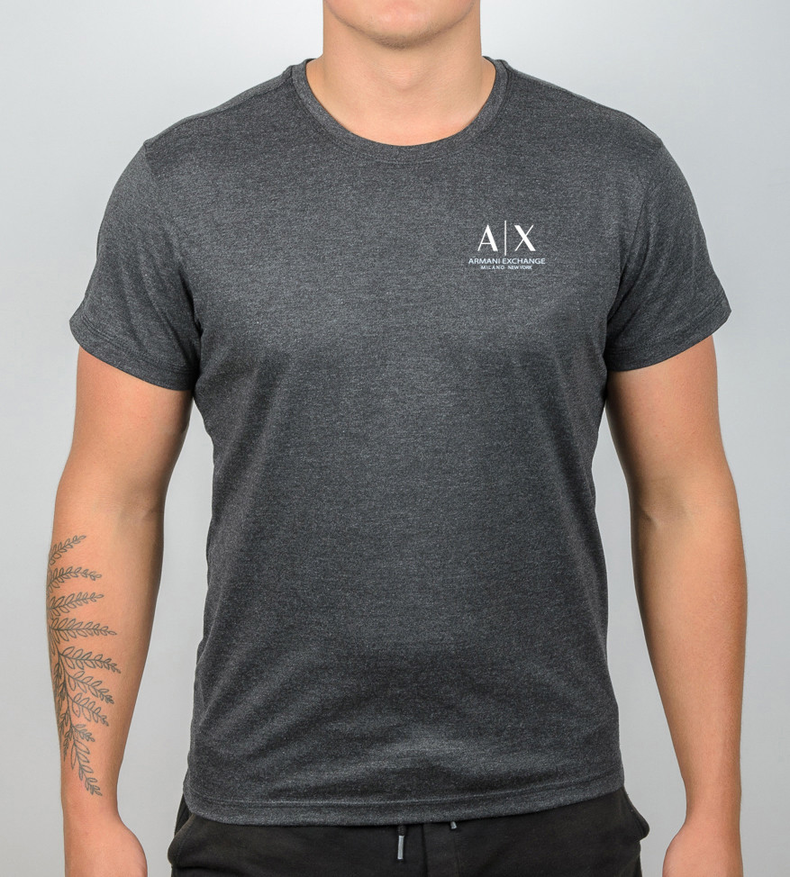 Футболка МЕЛАНЖ Armani Exchange 1420м (Уп.4шт M-XXL), Т.Сірий меланж