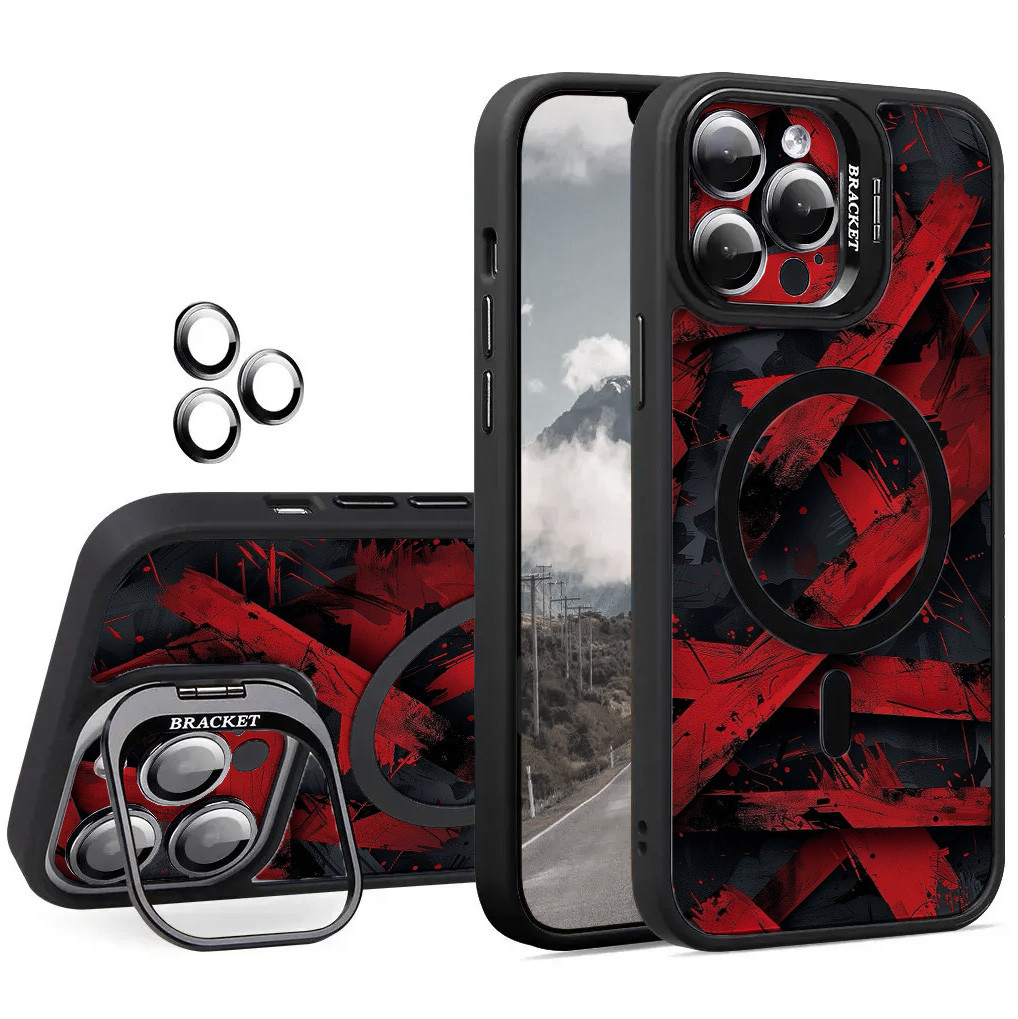 Чохол з фотодруком U1 Photo Magsafe Case для Apple iPhone 14 Pro Max Red Lines