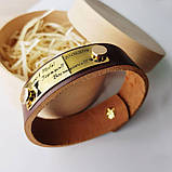 **Широкий браслет з шкіри, різана пластина з нержавіючої сталі, з гравіюванням будь-якого тексту, переставна застібка, фото 2