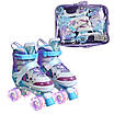 Дитячі розсувні квади Роликові ковзани для дівчинки розмір 29-33 колір фіолетовий колеса PU d 4,5см підсвічування, фото 6