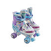 Дитячі розсувні квади Роликові ковзани для дівчинки розмір 29-33 колір фіолетовий колеса PU d 4,5см підсвічування, фото 2