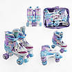Дитячі розсувні квади Роликові ковзани для дівчинки розмір 29-33 колір фіолетовий колеса PU d 4,5см підсвічування, фото 10