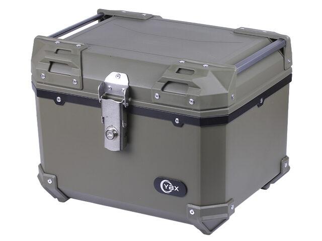 Кофр прямокутний YBX для мотоцикла (45л, пластиковий зелений) (код 10879)