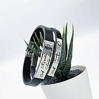 Шкіряний браслет ручної роботи. Нержавіюча шильдою з персональним гравіюванням, регулюється розмір. Відмінний подарунок коханому