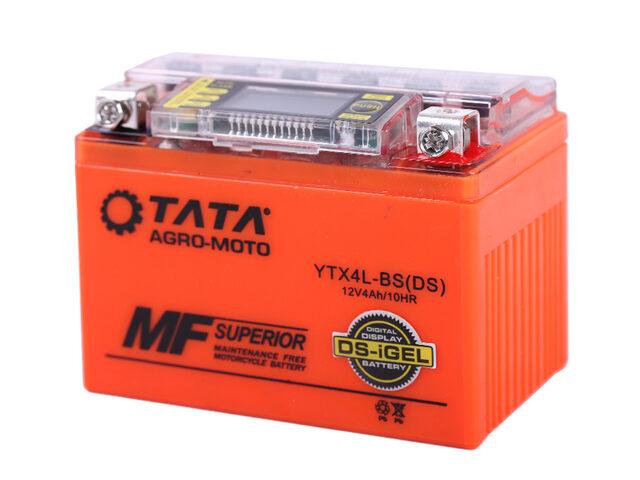 Акумулятор 4АH YTX4L-BS OUTDO гелевий 113*70*85mm З ДИСПЛЕЄМ помаранчевий