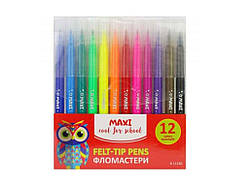 Фломастери 12кол. Animal story, MX11230 ТМ MAXI
