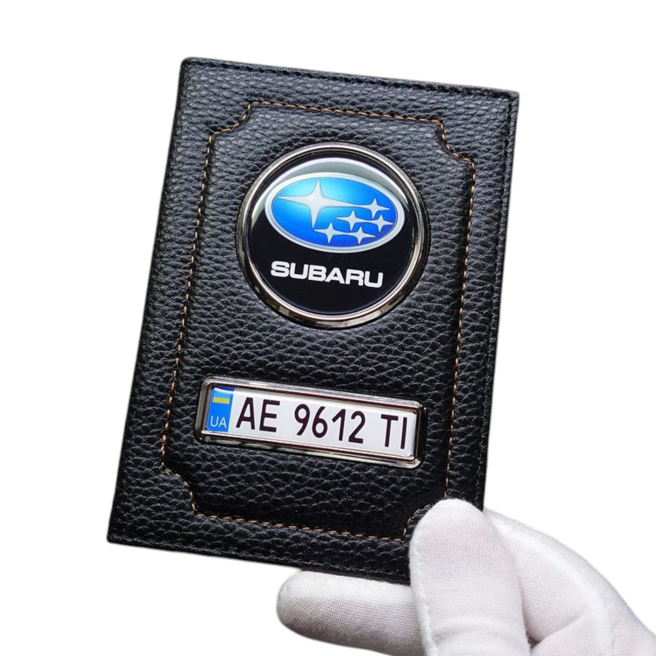 Обкладинка для автодокументів SUBARU, Обкладинка з номером та логотипом авто Субару