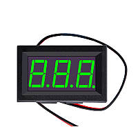 Вольтметр 4,5 - 30В, 0.56 LED, Зелений, в корпусі