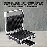 Електричний гриль BiTek 2800Вт Кухонний гриль із регулятором температури Контактний гриль двухсторонній К2, фото 5