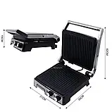 Електричний гриль BiTek 2800Вт Кухонний гриль із регулятором температури Контактний гриль двухсторонній К2, фото 9