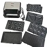 Універсальна сендвічниця 7в1 Zepline Потужний мультимейкер 2200Вт Мультипекар з змінними насадками К2, фото 6