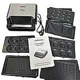 Універсальна сендвічниця 7в1 Zepline Потужний мультимейкер 2200Вт Мультипекар з змінними насадками К2, фото 7