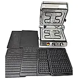 Електричний гриль Zepline 3500Вт Притискний гриль 3в1 Електровафельниця Гриль з розкриттям на 180 К2, фото 8