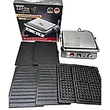 Електричний гриль Zepline 3500Вт Притискний гриль 3в1 Електровафельниця Гриль з розкриттям на 180 К2, фото 9