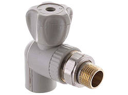 Кран радіаторний кутовий EP.0120 - 20x1/2M PPR (латунна куля) ТМ EUROPRODUCT