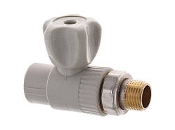 Кран радіаторний прямий EP.0123 - 20x1/2M PPR (сталева куля) ТМ EUROPRODUCT