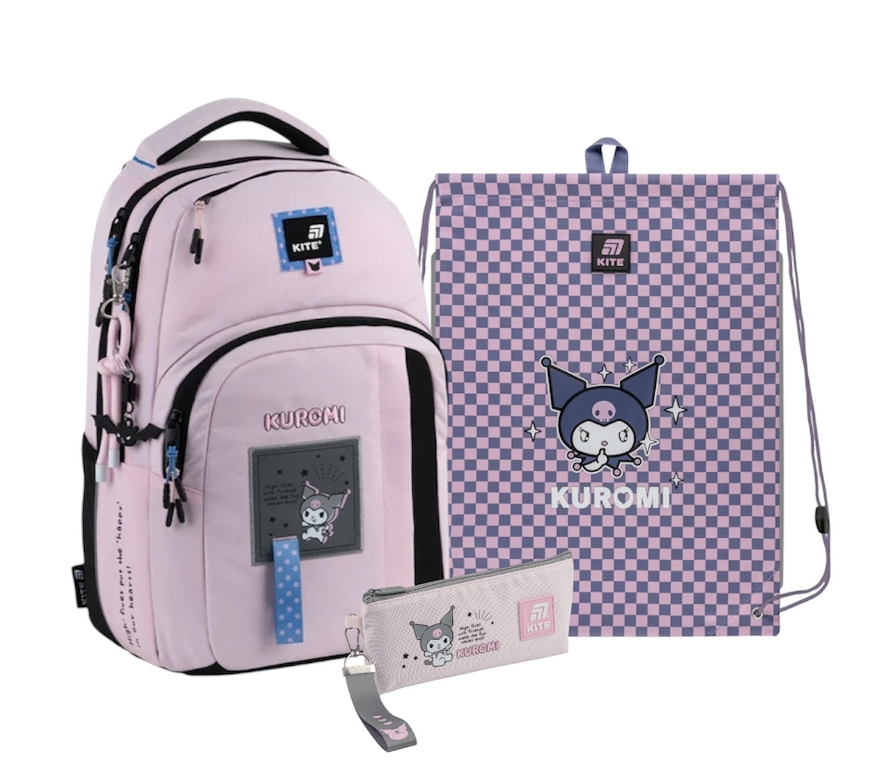Шкільний набір Kite Education teens 2578M Kuromi (рюкзак,пенал,сумка) 130-145 см