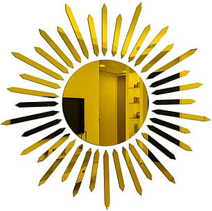 Пластикове золоте Сонце дзеркальне 36 см наклейки Б167-15, фото 1