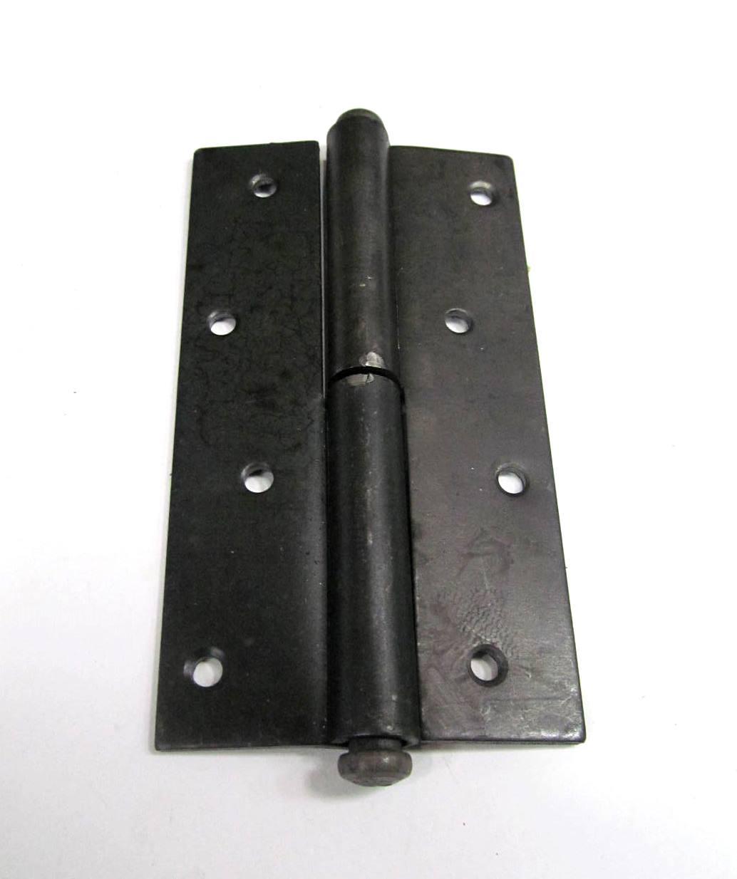 Петля дверна металева права 130 мм, чорна навісна для воріт, фото 1