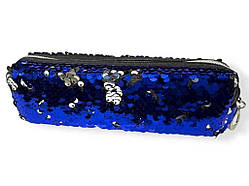 Косметичка пенал з паєтками 6,5*20*4 арт.HUA86-3 синій ТМ КИТАЙ