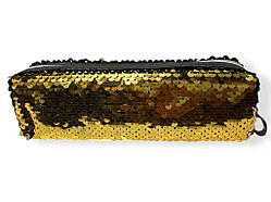 Косметичка пенал з паєтками 6,5*20*4 арт.HUA86-4 золотий ТМ КИТАЙ