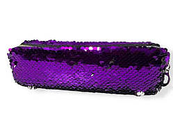 Косметичка пенал з паєтками 6,5*20*4 арт.HUA86-5 бузковий ТМ КИТАЙ