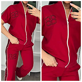 Літній жіночий костюм Bella Belluci червоний (трикотаж двунитка Туреччина)