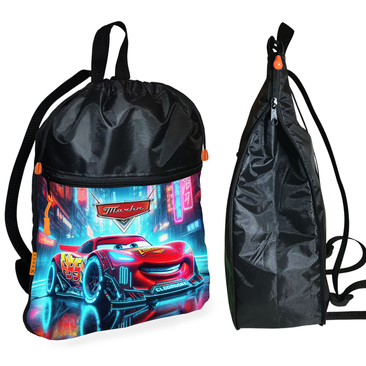 Рюкзак-мішок для взуття, спортивної форми Тачки Блискавка Маквін дитяча сумка для змінки з розширювачем (01445), фото 1