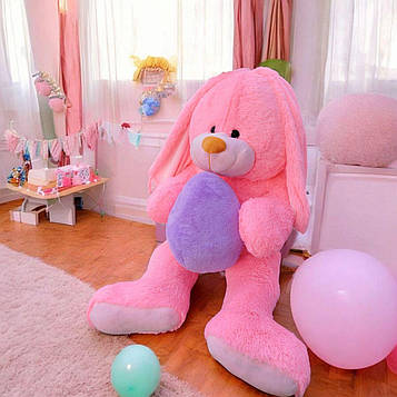 Мягкая игрушка Зайка с яйцом 140 см Пушистый плюшевый зайчик Плюшевая игрушка для девочек