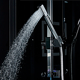 Гідромасажний паровий бокс 120х85х223 см GOLSTON G-U692BB чорний прямокутний низький піддон лівосторонній, фото 10