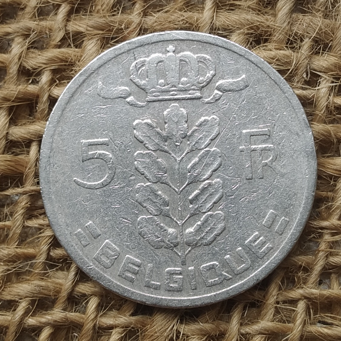 5 франкiв 1963 року. Бельгiя