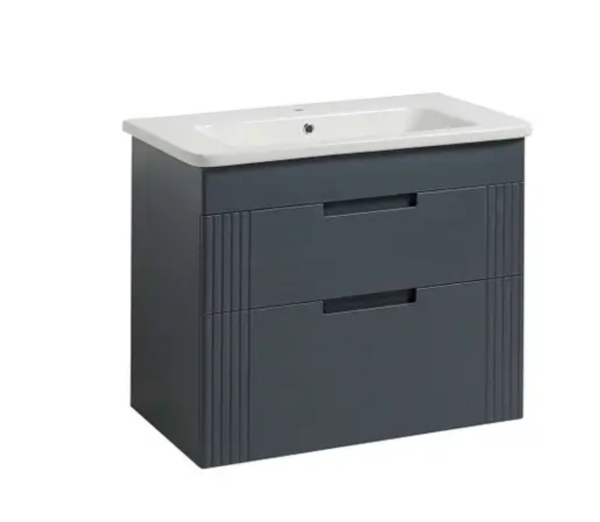 Тумба підвісна графіт з умивальником, різні розміри