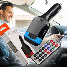 FM Модулятор Bluetooth TM90 з пультом дистанційного керування, Чорно-Синій