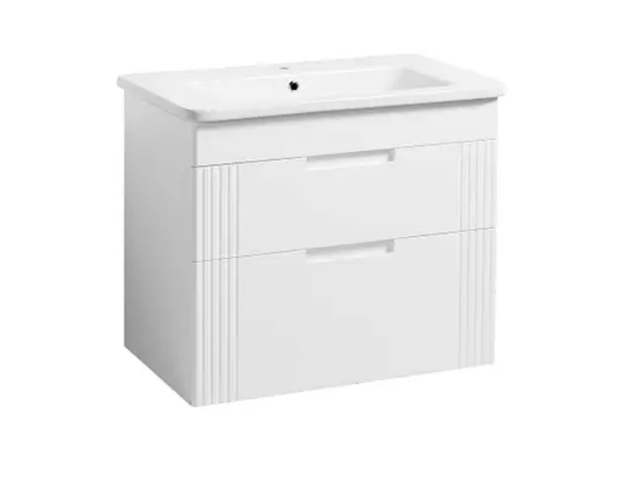 Тумба підвісна біла  з умивальником, різні розміри