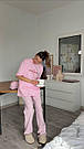 Жіноча футболка оверсайз рожева з надписом, фото 3
