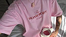 Жіноча футболка оверсайз рожева з надписом, фото 2