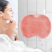 Силіконова мочалка-щітка для душу Чистюля LY-379 на присосках, Рожевий (205)