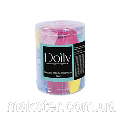 Трусики-стринги "COLORFUL" мікс, 25 шт у пластиковому тубусі | Doily