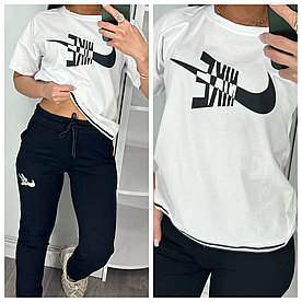 Літній жіночий костюм Nike білий (трикотаж двунитка Туреччина)