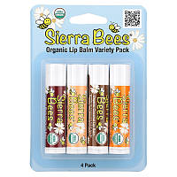 Органічні бальзами для губ Sierra Bees набір Асорті смаків 4 шт. по 4,25 г