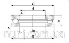 Підшипник 51213 Kinex (8213) розміри: 65*100*0 кульковий упорний, фото 1
