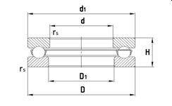 Підшипник 51405 Kinex (8405) розміри: 25*60*24 кульковий упорний