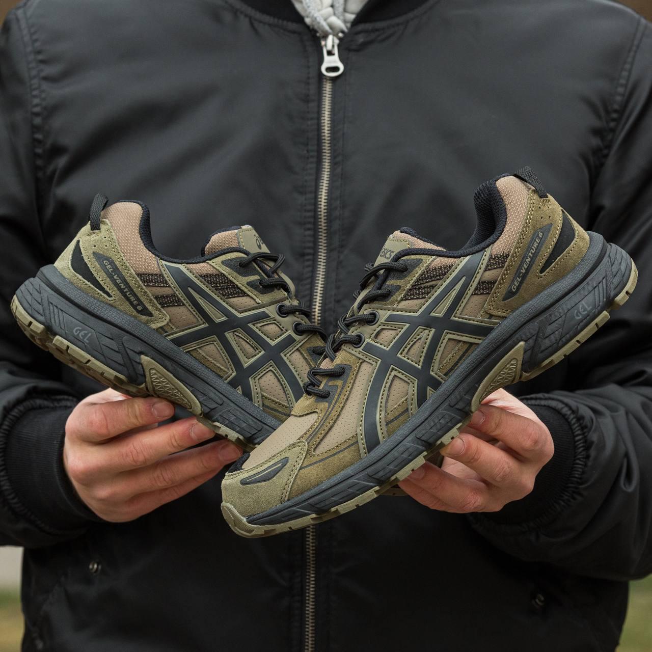 Кросівки чоловічі хакі Asics Gel Venture 6 Haki Black (19350), фото 1