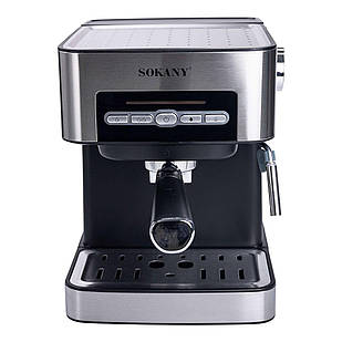 Кавоварка з трубкою для молока 1,6 л кавомашина для дому 850 Вт Sokany SK-6862