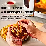 Аерофритюрниця Rainberg Потужний аерогриль 3800Вт Електричний гриль з регулюванням Мультипіч К2, фото 5