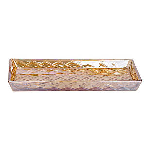 Блюдо для закусок скляне 27,5*13,5*2,5 см квадратне HP-YH-55