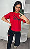 Літній жіночий костюм Nike червоний (трикотаж двунитка Туреччина), фото 4