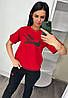 Літній жіночий костюм Nike червоний (трикотаж двунитка Туреччина), фото 3